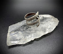 Load image into Gallery viewer, Adjustable Snake Skin Sterling Silver Ring (Size Range-6/7.5)
